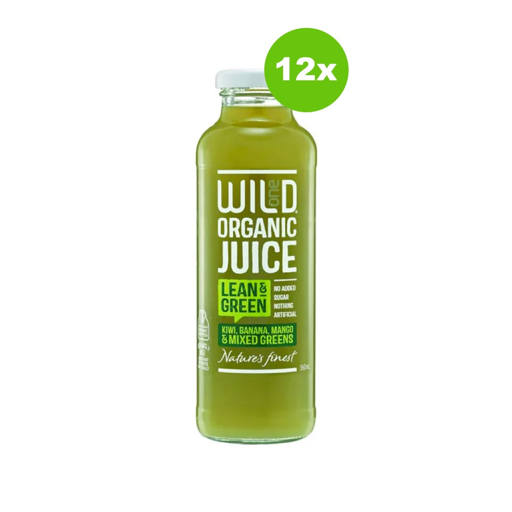 Wild One Organic Lean & Green Juice 12 x 360ml — Australian Organic