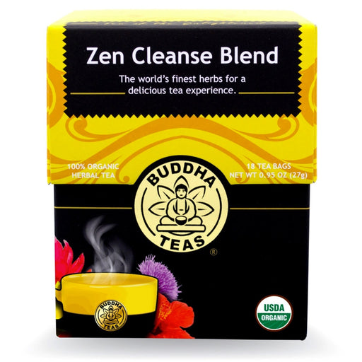 BUDDHA TEAS Organic Herbal Tea Bags Zen Cleanse Blend - 18 Bags