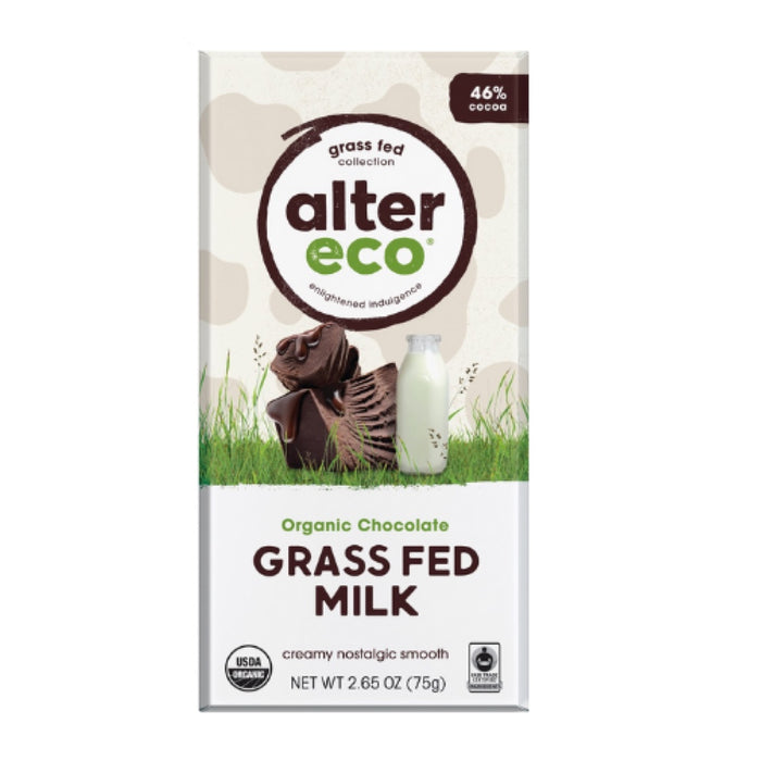 ALTER ECO Chocolate (Organic) Grass Fed Milk - 75g