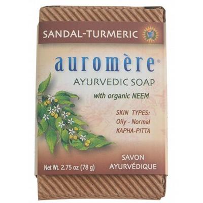 AUROMERE Neem Soap - Ayurvedic Sandal-Turmeric 78g