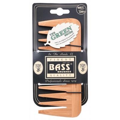 BASS BRUSHES Bamboo Wood Tortoise Comb Medium - Wide Tooth 1