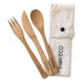 EVER ECO Bamboo Cutlery Set With Organic Cotton Pouch - 1