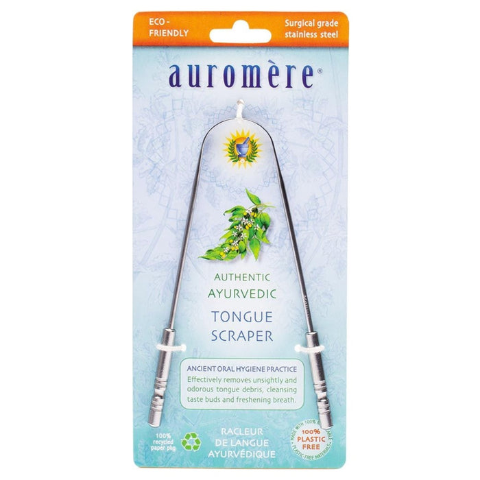 AUROMERE Ayurvedic Tongue Scraper Surgical Grade Stainless Steel