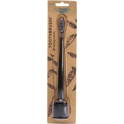 THE NATURAL FAMILY CO. Bio Toothbrush & Stand Soft - Pirate Black