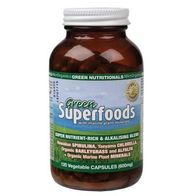 GREEN NUTRITIONALS Organic Green Superfoods 120 VegeCaps (600mg)