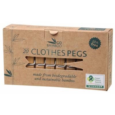 GO BAMBOO Clothes Pegs - Box of 20