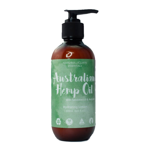 Clover Fields Nature's Gifts Australian Hemp Oil with Sandalwood & Avocado Hydrating Lotion 