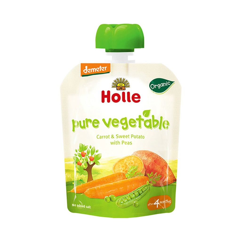 Holle Organic Pouch Carrot Sweet Potato with Peas 100g x 12