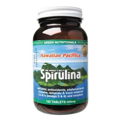 GREEN NUTRITIONALS Hawaiian Pacifica Spirulina Tablets (500mg) 100