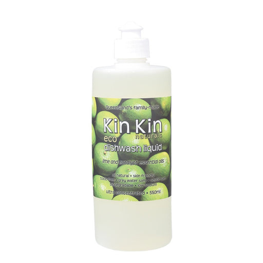 KIN KIN NATURALS Lime & Eucalypt Organic Dishwash Liquid (Ultra Conc.) 550ml