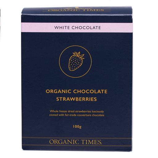 Organic Times White Chocolate Strawberries 
