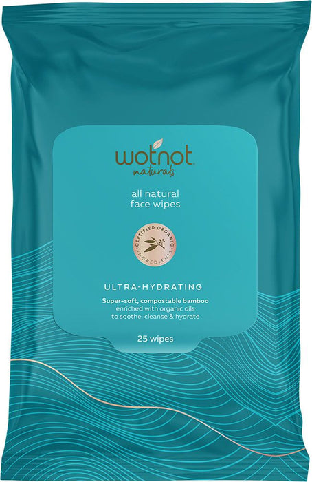 Wotnot 25 Ultra-Hydrating Facial Wipes Aging/Dry Skin