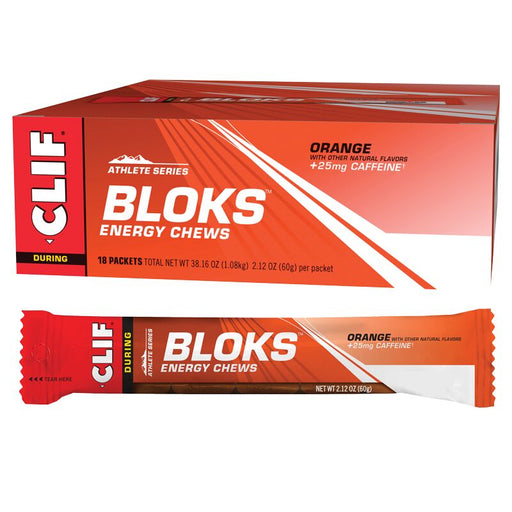 CLIF - Organic Energy Shot Bloks - Orange w 25mg Caffeine Box of 18