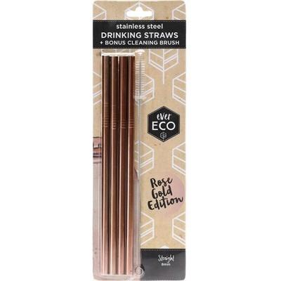EVER ECO Stainless Steel Straws- Straight Rose Gold Edition 4