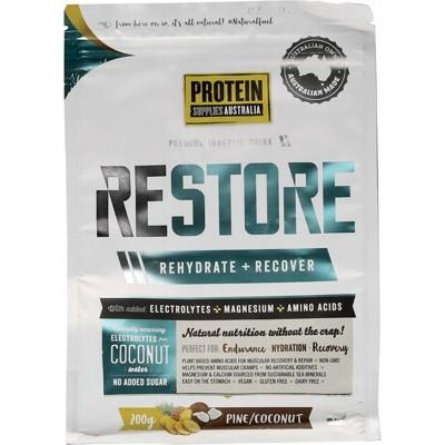 PROTEIN SUPPLIES AUST. Restore Hydration Recovery Drink Pine Coconut 200g