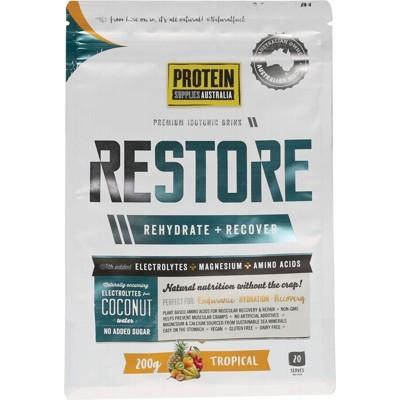 PROTEIN SUPPLIES AUST. Restore Hydration Recovery Drink Tropical 200g