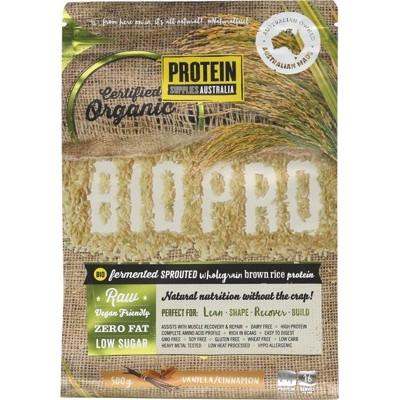 PROTEIN SUPPLIES AUSTRALIA Sprouted Organic Brown Rice Protein Vanilla Cinnamon 500g