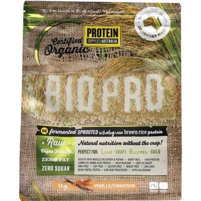 PROTEIN SUPPLIES AUSTRALIA Sprouted Organic Brown Rice Protein Vanilla Cinnamon 1kg