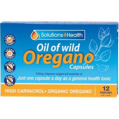 SOLUTIONS 4 HEALTH Oil of Wild Oregano VegeCaps 12