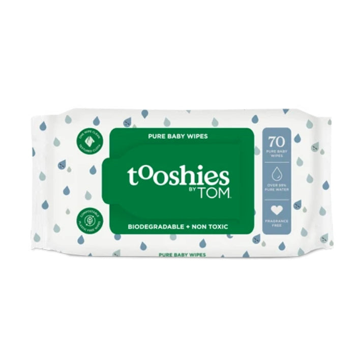 TOOSHIES BY TOM Pure Baby Wipes 99% Pure Water - 70