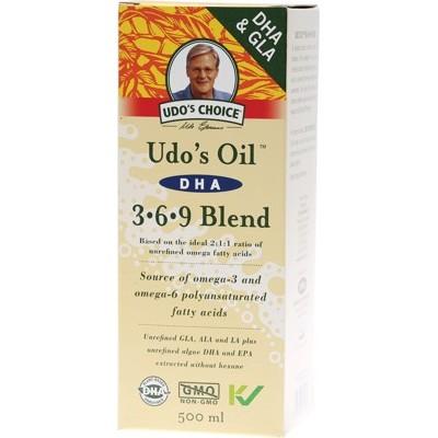UDO'S CHOICE - Organic Suitable for Vegetarians DHA Oil Blend - 500ml